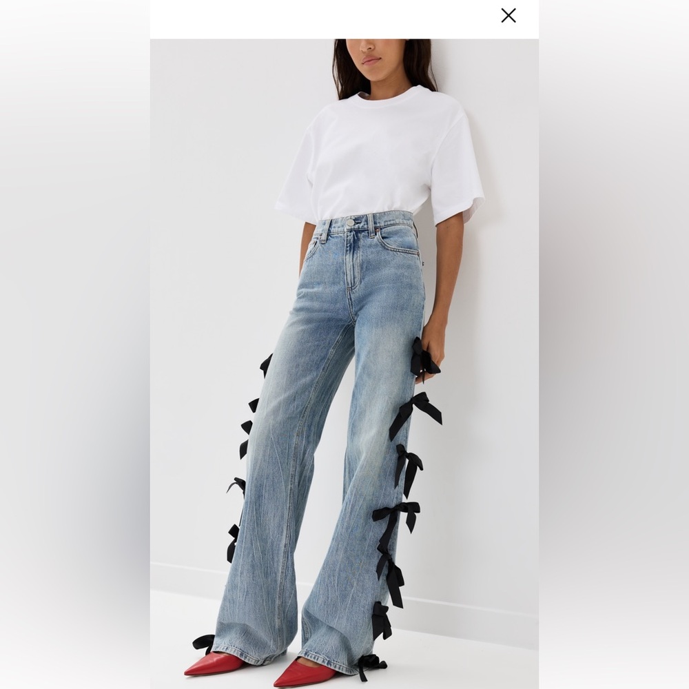 ISO! Alice and Olivia weezy jeans with side bows